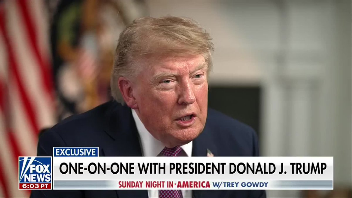 "I'm a perfectionist." In an exclusive interview with Trey Gowdy, President Trump explains why he has such an attention to details — even to the point of adjusting stakes on a golf course if they're out of line. "If I see a crooked line, if I see a corner that's not square, if I see something going on that isn't good, or I see dirt—that's one of the things I hate about the radical left. Everything turns filthy, dirty, and then it goes to hell, and the murders start, and the crime starts, and everything else." Trump says it ultimately comes down to pride in the country: "I want to see it fixed and made better."