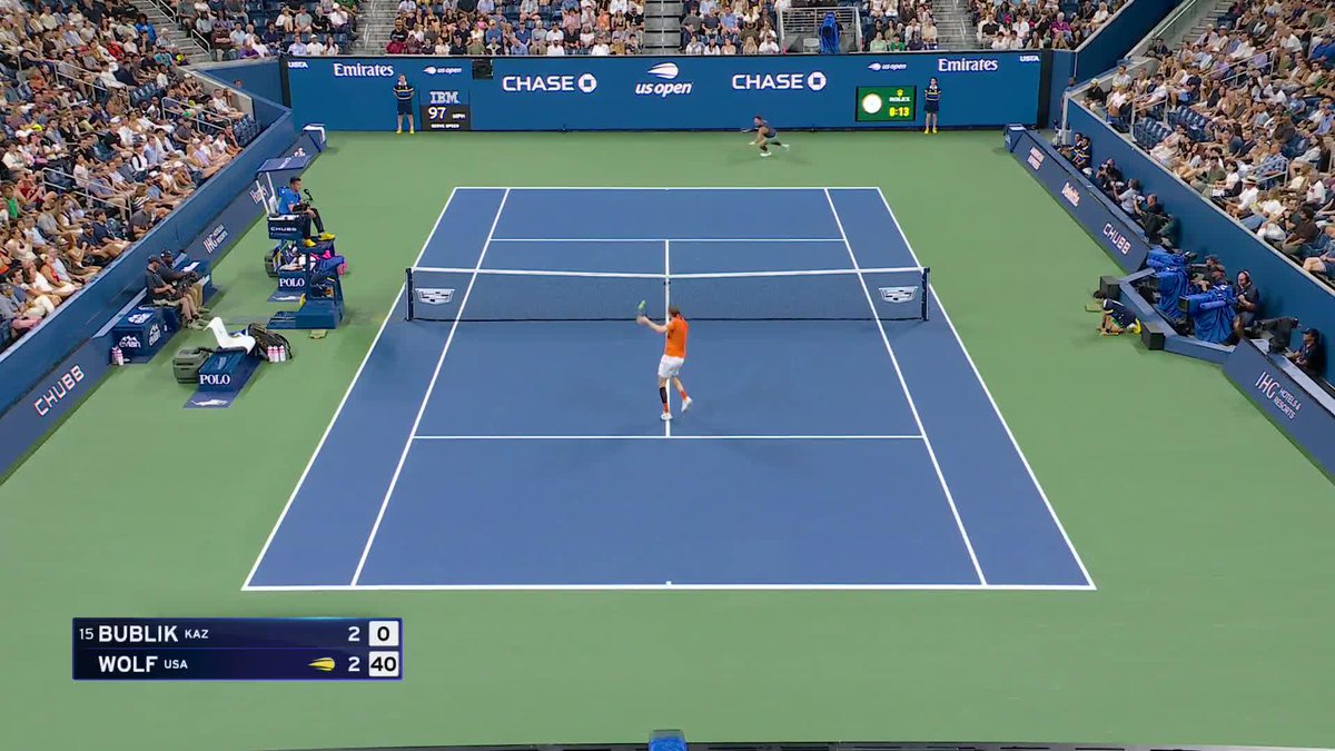 Drop shot ✅ Lob ✅ Tweener ✅ Winner ✅ This point between J.J. Wolf and Alexander Bublik had it all.