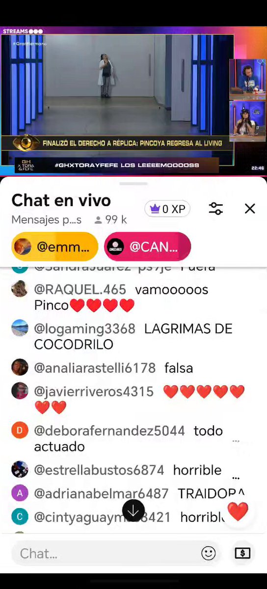 💚 El chat de telefe 100% contra Pincoya 9009 Negativo!!! #GRANHERMANO