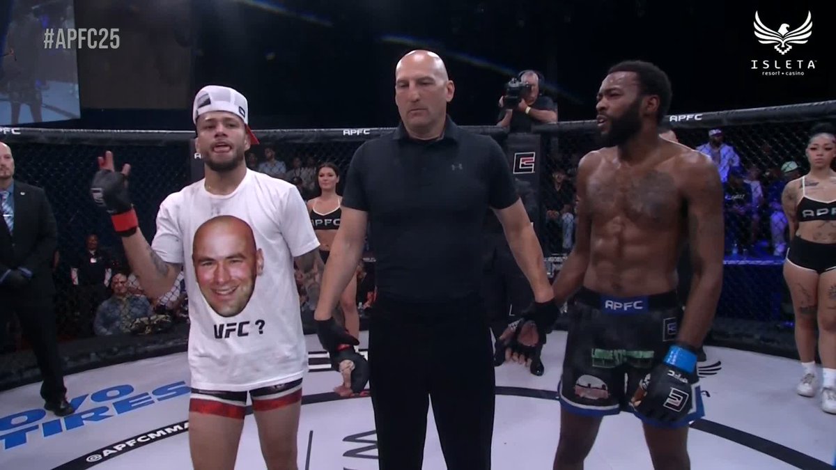 What a shirt 😭 Lorenzo Trevino remains undefeated! [ #APFC25 | Live on UFC Fight Pass ]