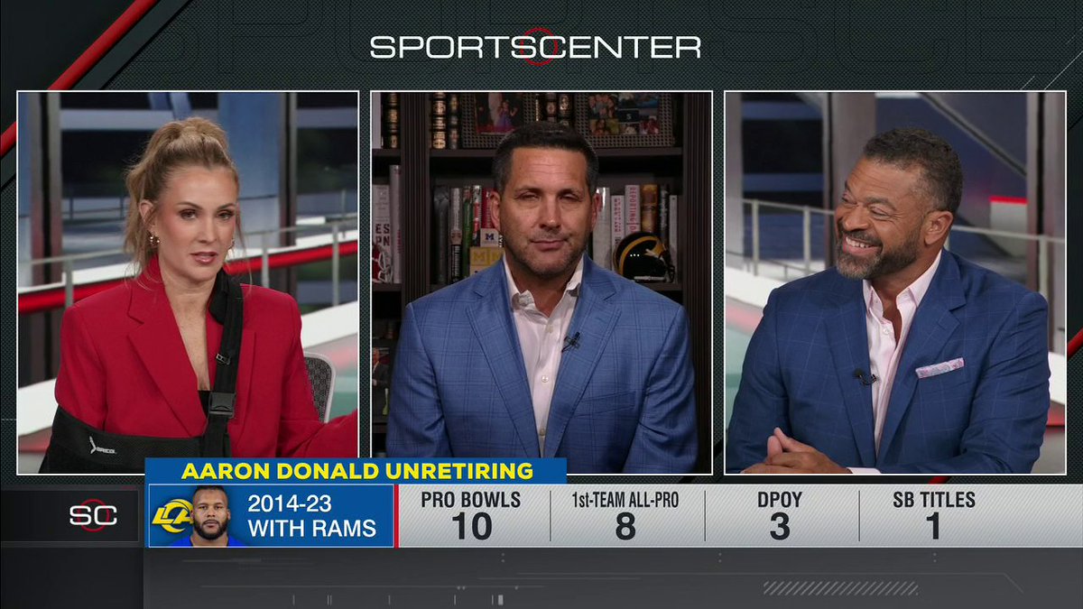 "All the signs pointed to him coming back, but he still needed to feel good." Adam Schefter joins SportsCenter and details what led to Aaron Donald deciding to return to the Rams ✍️