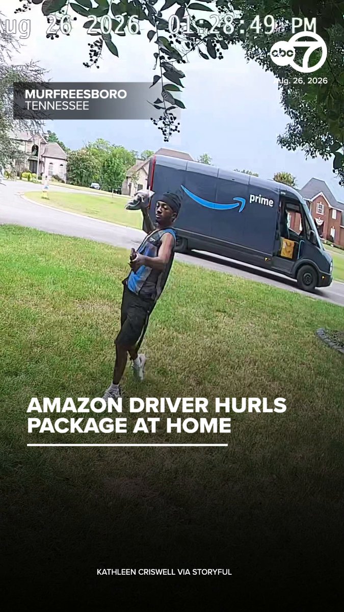 An Amazon delivery driver was caught launching a package at a home in Tennessee on Wednesday, August 26. An Amazon spokesperson told Storyful it had identified the driver responsible and was taking appropriate action. “This type of behavior is unacceptable and doesn’t reflect the standards we have for those who deliver Amazon packages,” the company said.
