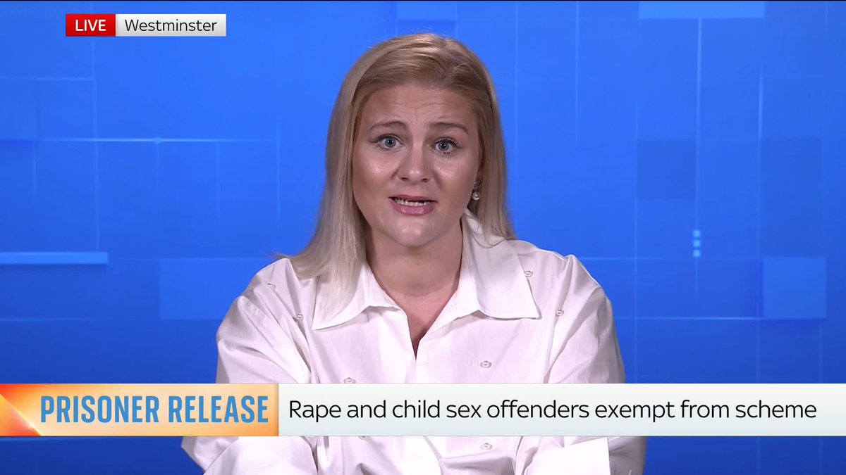 Minister for Victims and tackling violence against women and girls Alex Davies-Jones MP tells Sky News there will be "14,000 new prison places by 2030" but acknowledges the government cannot “build its way” out of the prison crisis.