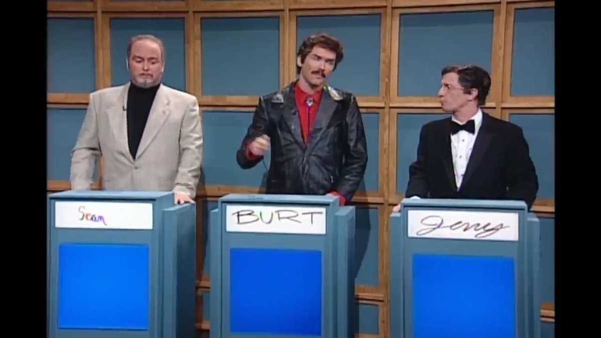 This Celebrity Jeopardy sketch is an absolute classic. When you have absolutely no idea what’s going on, but you’re still confident enough to bet the farm on “sword”. The confidence in being completely wrong is what makes it unforgettable.