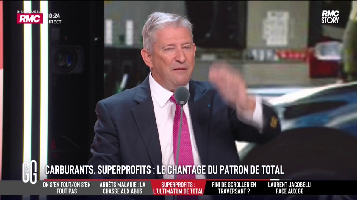 ⛽ Emmanuel de Villiers défend Patrick Pouyanné, le PDG de Total 🎙️ "Je n'aime pas beaucoup Monsieur Pouyanné. Il est un peu arrogant, mais sur ce coup-là, il est excellent !" #GGRMC