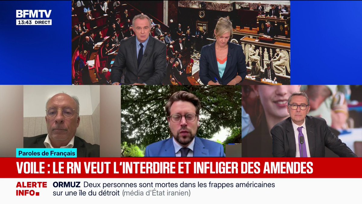 Interdiction du port du voile proposée par le RN: une "mesure islamophobe", juge Benjamin Lucas (Les Écologistes)