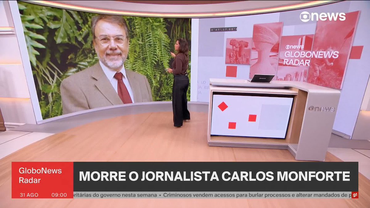 Carlos Monforte morre aos 77 anos. O jornalista apresentou o 'Bom dia Brasil' na década de 80. ➡️#GloboNewsEmPonto - de segunda a sexta, às 06h30, na #GloboNews