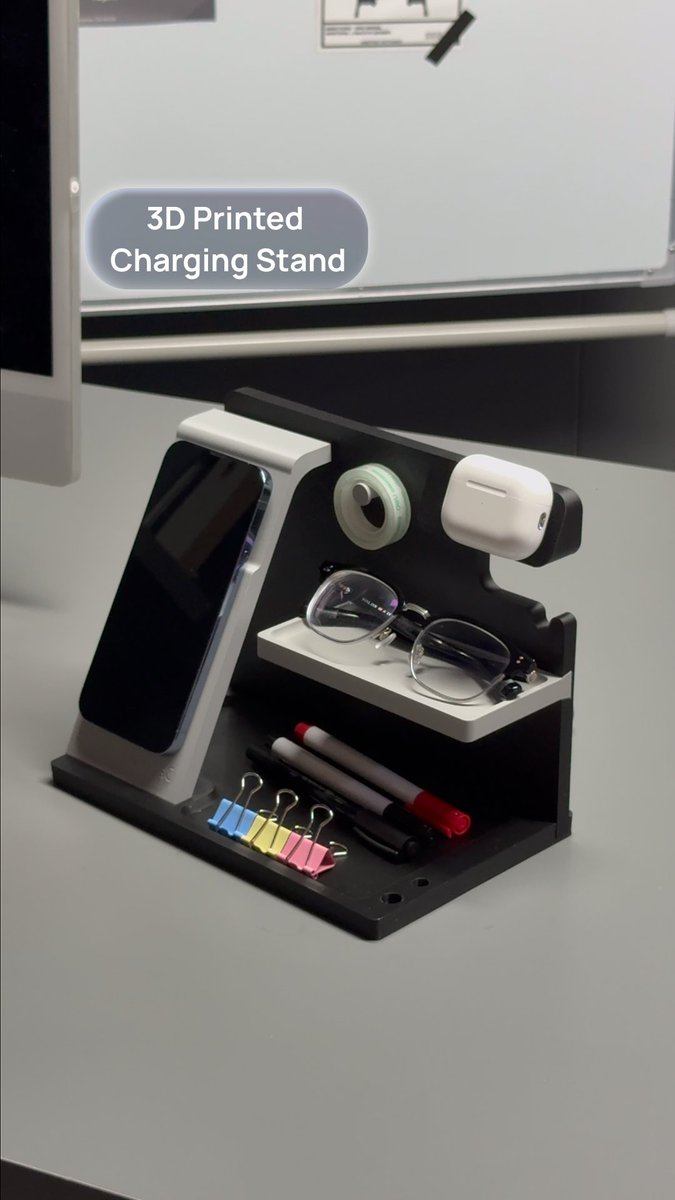 Your bedside needs this charging stand. 3D printed, of course.