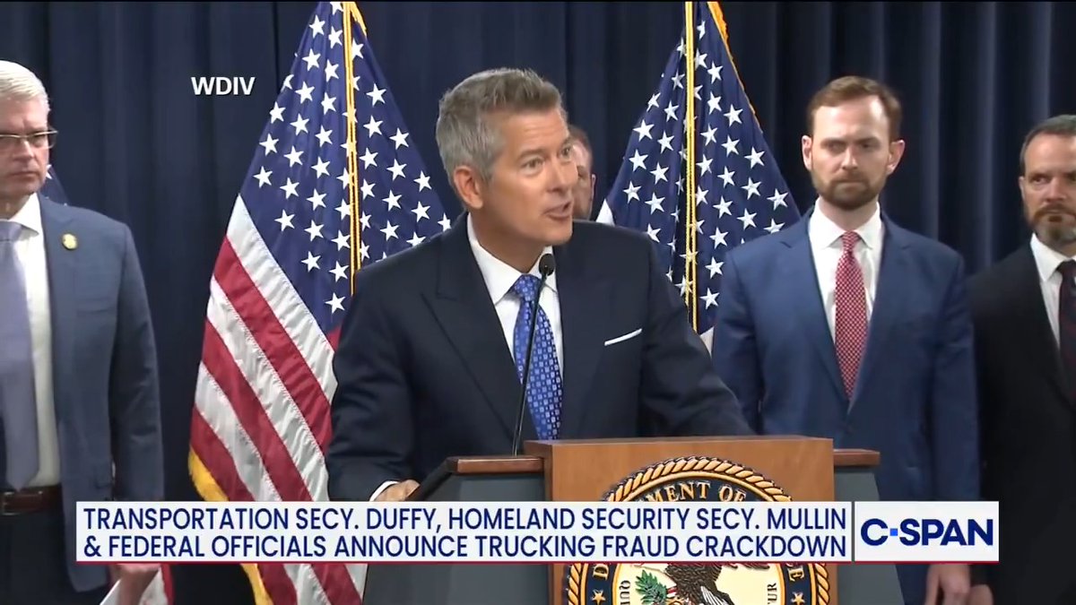 .Secretary Sean Duffy announces the shutdown of 110 driving schools tied to English proficiency: "You have to speak English to operate a commercial motor vehicle."