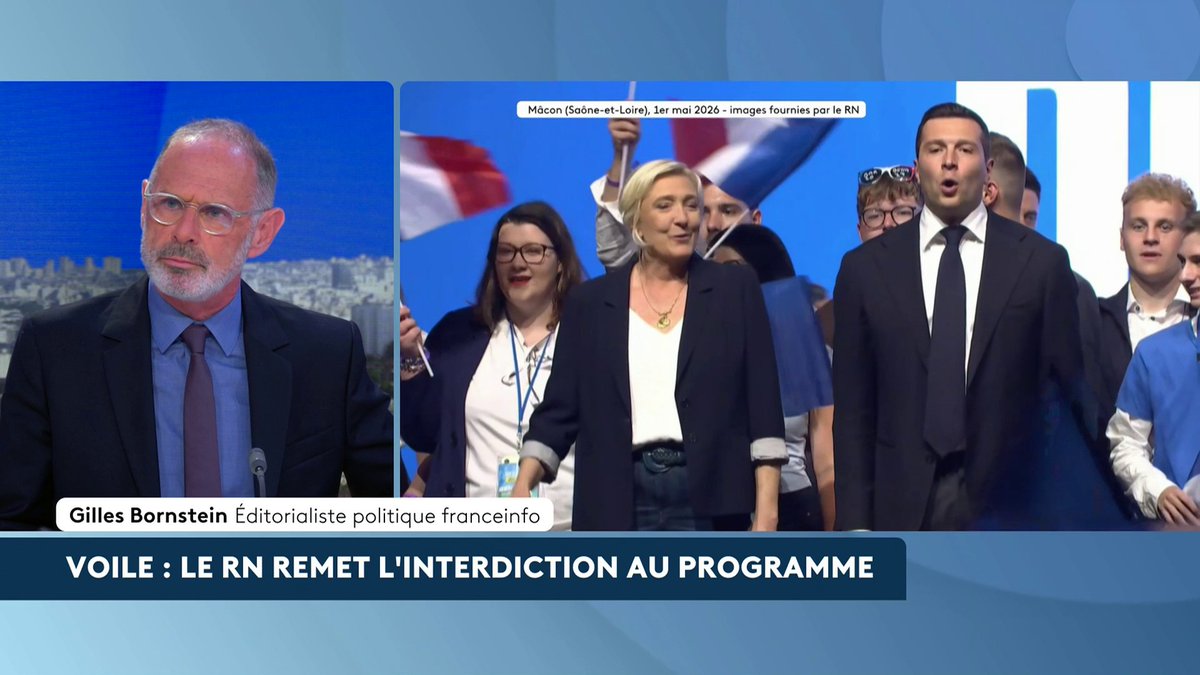 🔴 🗣️ Voile : le RN remet l'interdiction au programme "De dire, "quand même, Marine Le Pen est contre le voile", c'est de nature à rétablir un front républicain", estime notre éditorialiste politique Gilles Bornstein. #lescaninfo #canal16