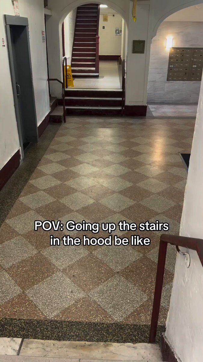 Going up the stairs in the hood be like ...