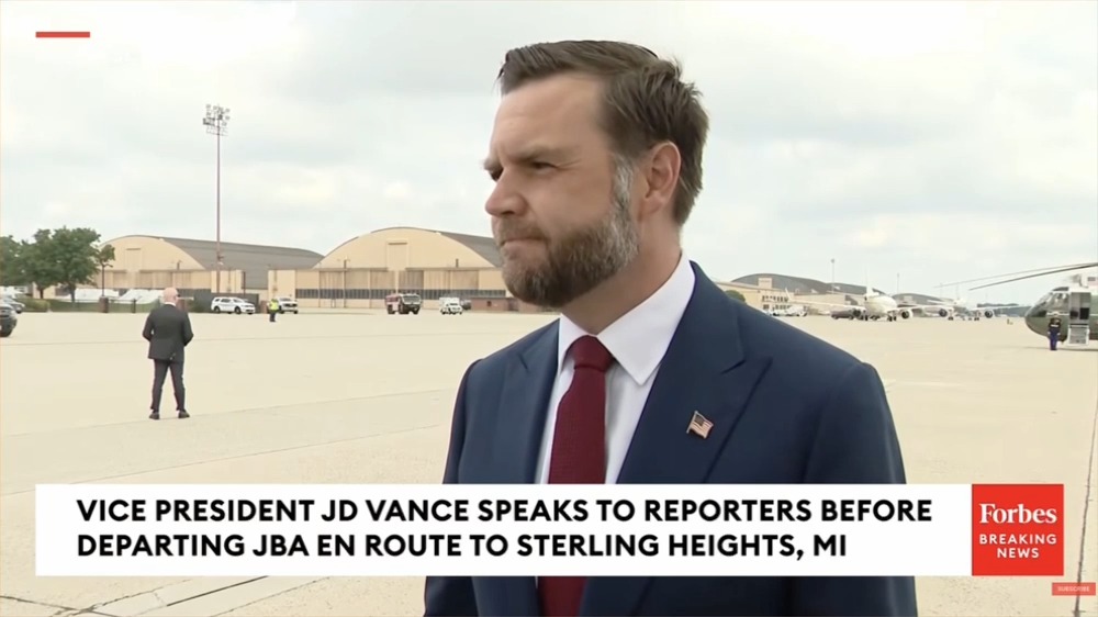 Q: Trump tweeted an AI generated video of bombing Kharg Island. Is that supposed to be a warning? Vance: Trump likes to mix it up on social media a little bit
