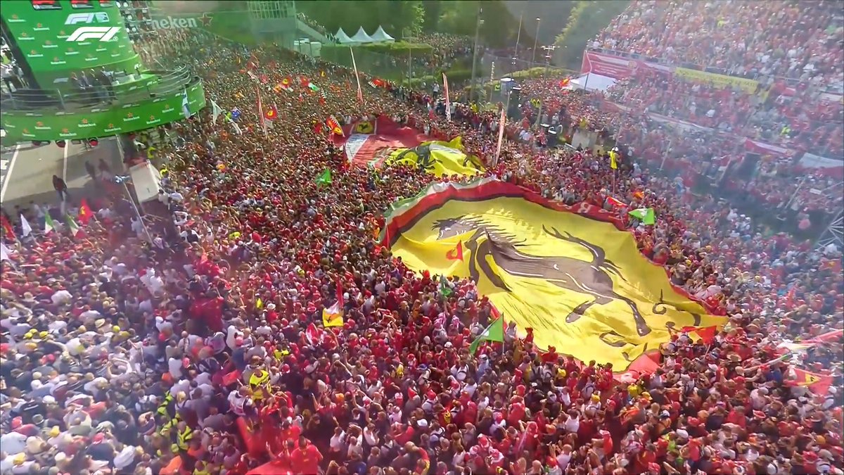 MONZA É ROSSA ❤️ No sight in Formula 1 is quite like the sea of Tifosi after a Scuderia Ferrari HP win at home #F1 #ItalianGP