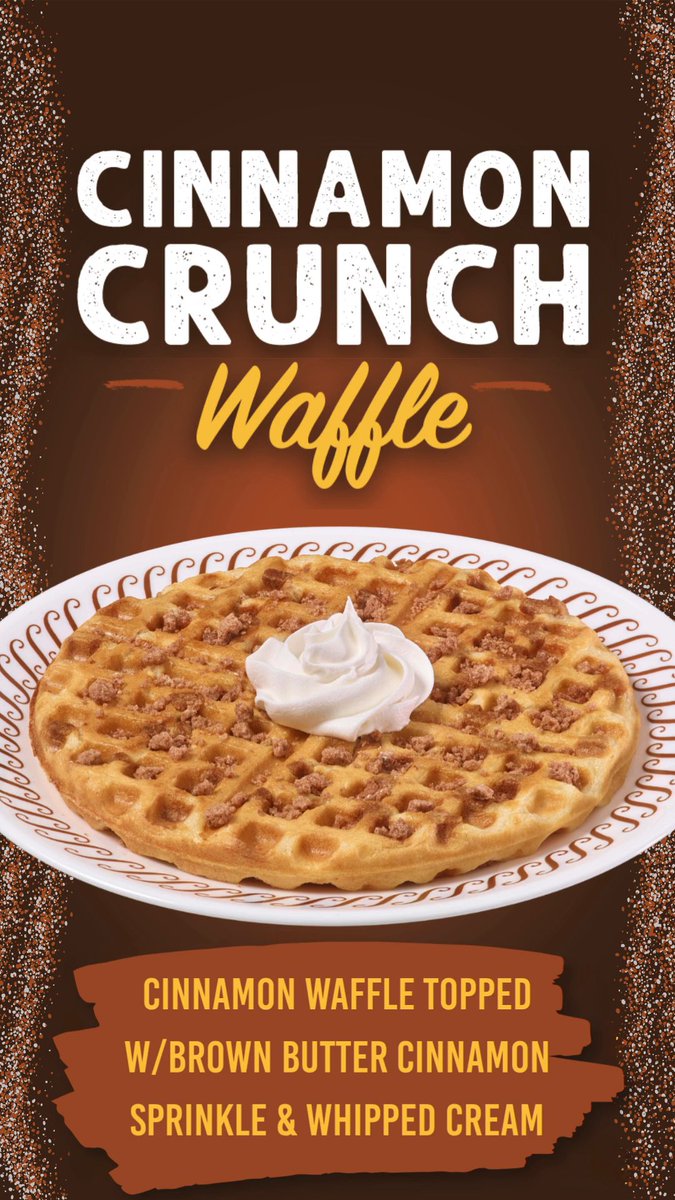 our Cinnamon Crunch Waffle is back! now available at participating locations.