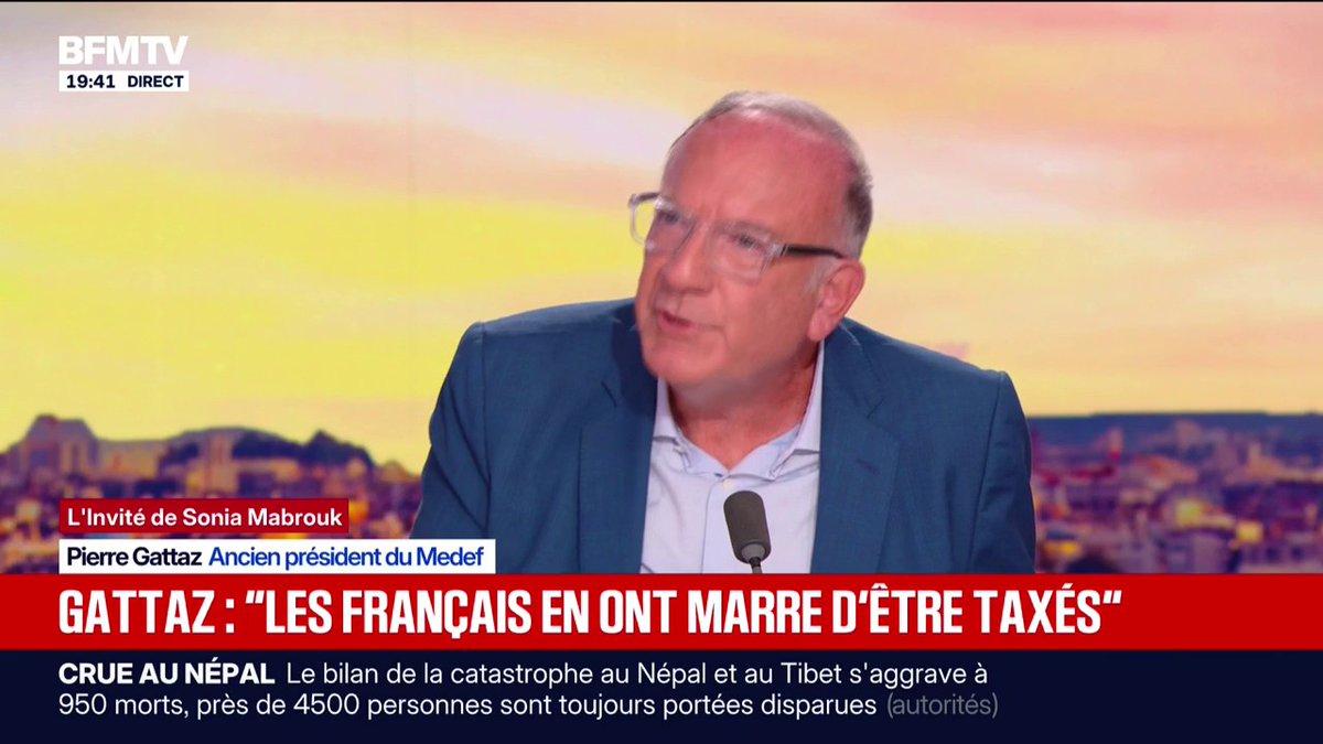 "La situation économique est catastrophique", affirme Pierre Gattaz, ancien président du Medef