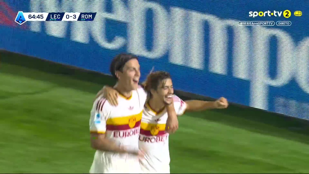 Rodrigo Mora a estrear-se a marcar pela AS Roma 🥹 #sporttvportugal #SERIEAnaSPORTTV #SerieA #Roma #Bacanaplaysa