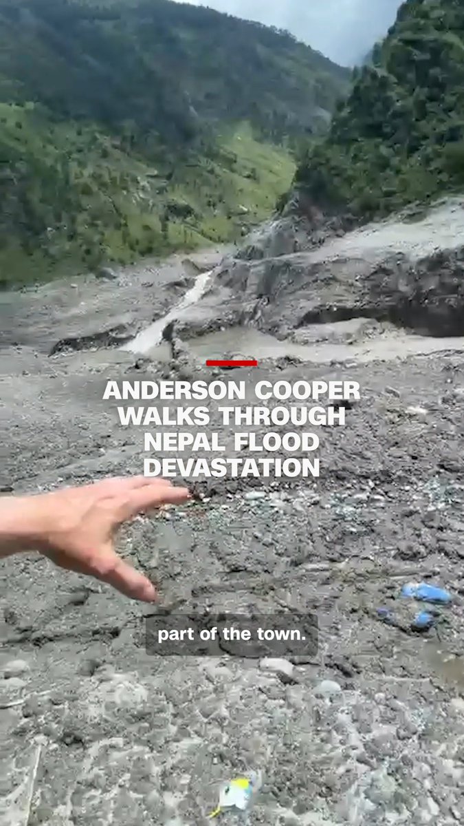 Anderson Cooper reports from Syabru Besi, a once-bustling Nepal market town now buried under flood debris, as the death toll continues to rise and thousands remain missing.