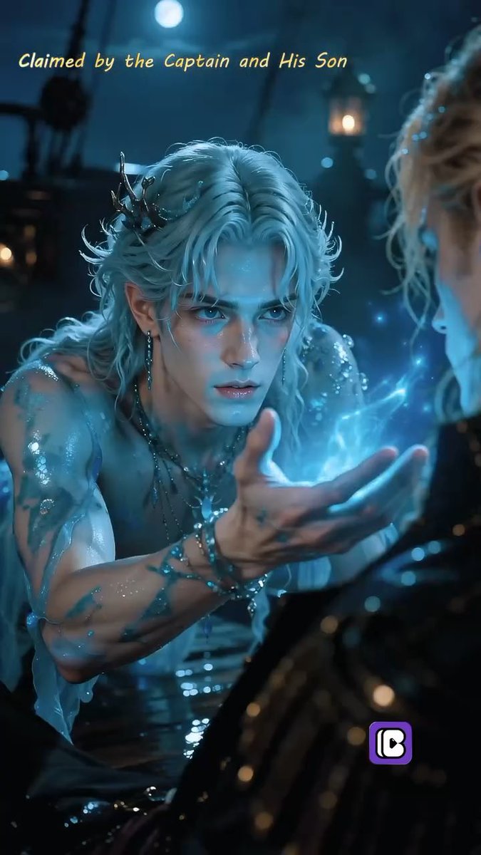 Imagine catching this beautiful merman… what would you do with him? 🧜♂️ Title: Claimed by the Captain and His Son