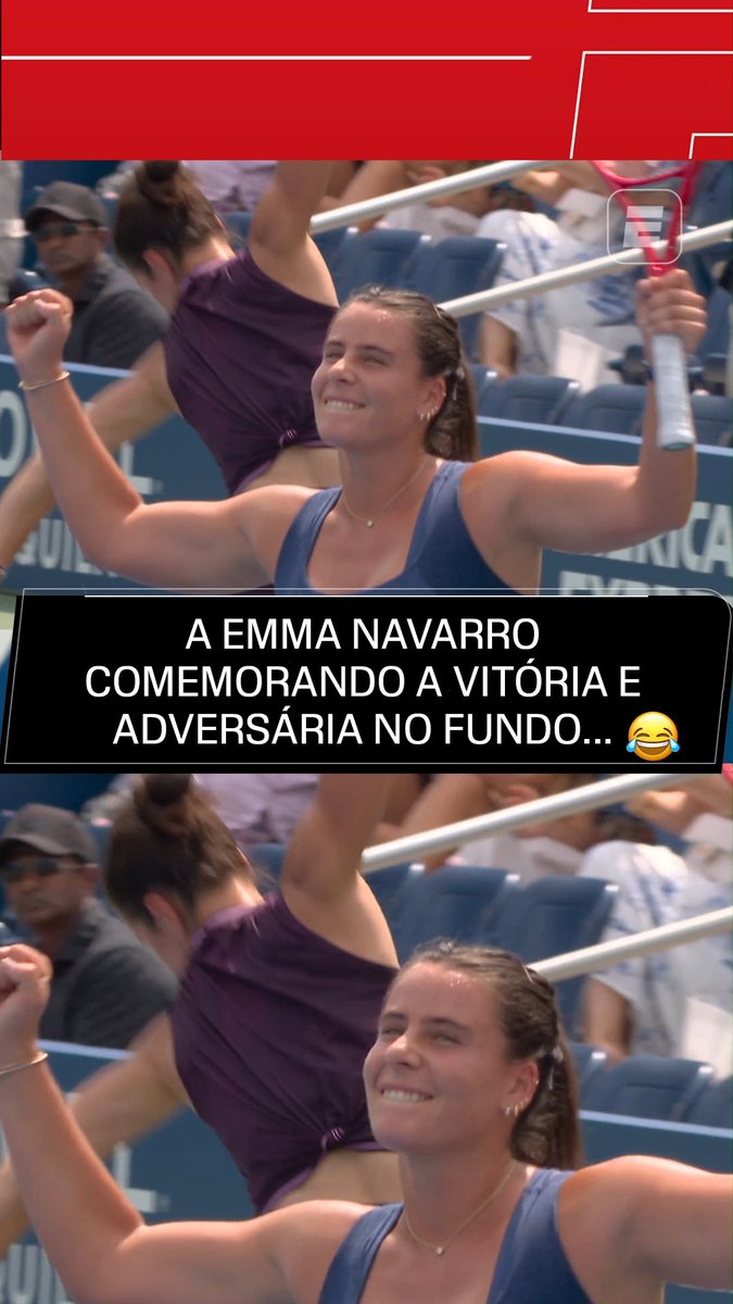 O CONTRASTE 😅😅 A Emma Navarro toda felizinha depois de vencer na estreia no US Open e avançar de fase, enquanto a Lois Boisson, derrotada na partida, DESTRÓI a raquete no fundo 😂😂 ASSISTA a TODAS as quadras do US Open pela ESPN no Plano Premium do #DisneyPlus! #USOpenNaESPN #USOpen