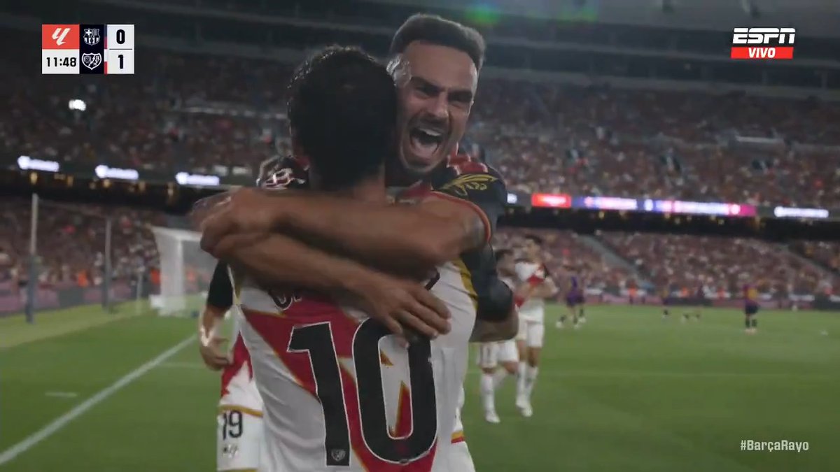 🇪🇸🔥 RAYO VALLECANO LE GANA 1-0 A BARCELONA EN EL CAMP NOU, CON ESTE LINDO GOL DE CAMELLO.