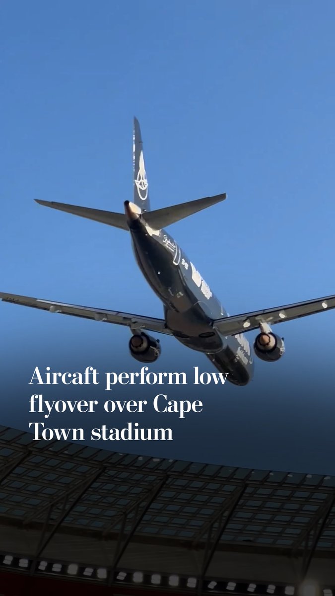 Two aircraft performed a low flyover over a stadium in Cape Town ahead of a rugby match between South Africa and New Zealand. Airlink, which operated the aircraft, said the flyover was carefully planned and was performed within approved safety altitude and speed limits.