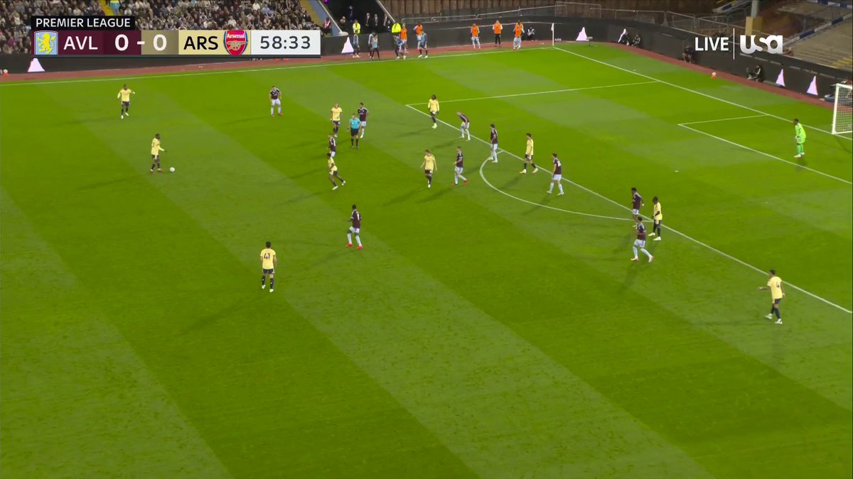 SAKA SCORES 🚨 On the scoresheet for the second time this season already 👏 🟣 Aston Villa: 0 🟡 Arsenal: 1 ⏱️ 58’