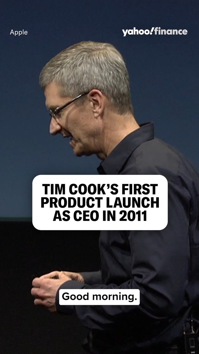 From his first day to his last day. Tim Cook's first Apple product launch as CEO, the iPhone 4s back in October 2011.