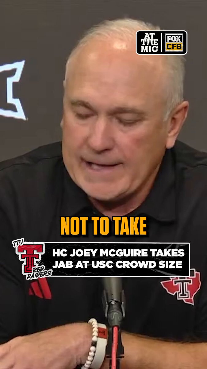 Texas Tech’s Joey McGuire had something to say about USC’s opening-game crowd 👀
