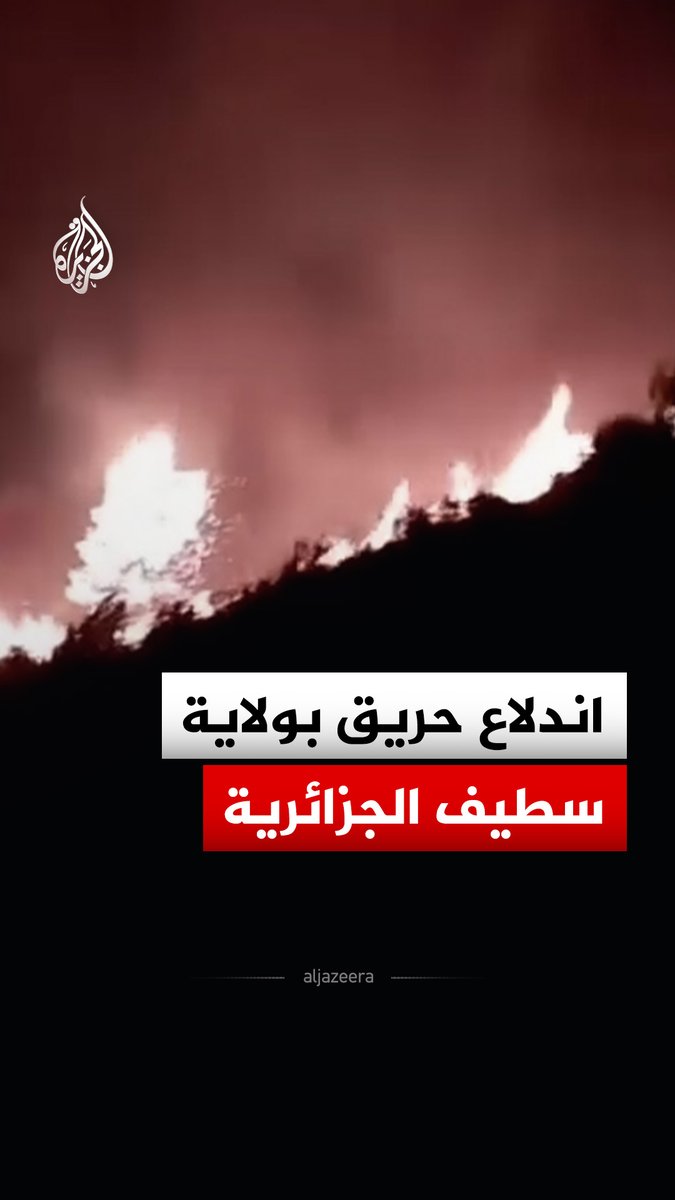 اندلاع حريق في قرية تازمورت بولاية سطيف شرقي الجزائر، والحماية المدنية لولاية سطيف تقول إن فرقها تواصل عمليات إخماد حريق شب في غابة للصنوبر الحلبي بجبل دلاج في قرية تازمورت #فيديو