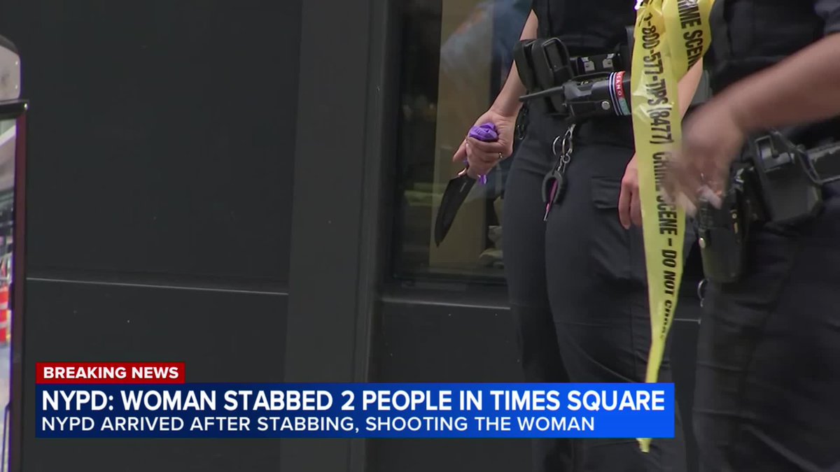 A woman was shot by police after stabbing two people in Times Square on Monday afternoon, the NYPD said. More: