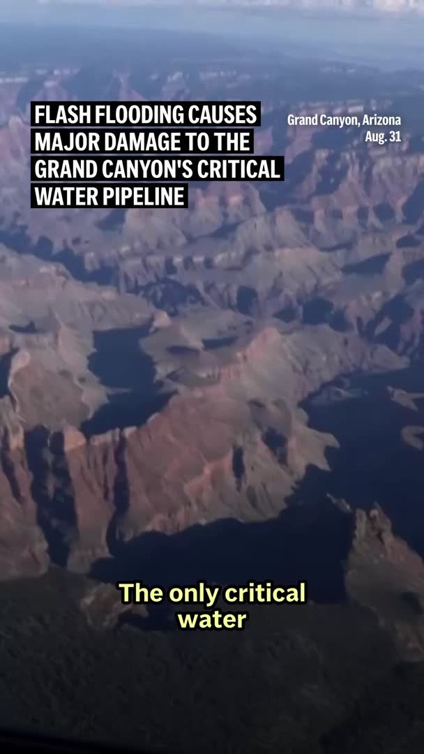 The sole pipeline that supplies water for millions of Grand Canyon visitors was badly damaged by weekend flash flooding, setting up a tricky repair scenario and upending a yearslong construction project to upgrade the line.
