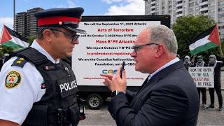 We Are DONE Being Bullied By Cops in Toronto Ezra Levant rushed to the scene after the Rebel News billboard truck was pulled over for a third time in six weeks, again accused of spreading supposed 'hate' messages as it played an ad displaying bail conditions given to pro-Hamas radicals.