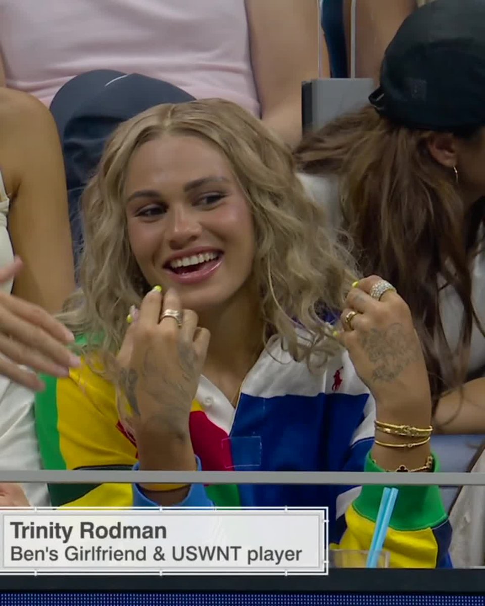 Queen Latifah and Trinity Rodman in the house to watch Ben Shelton at the #USOpen 🤩 Live on ESPN, ESPN App 🍿