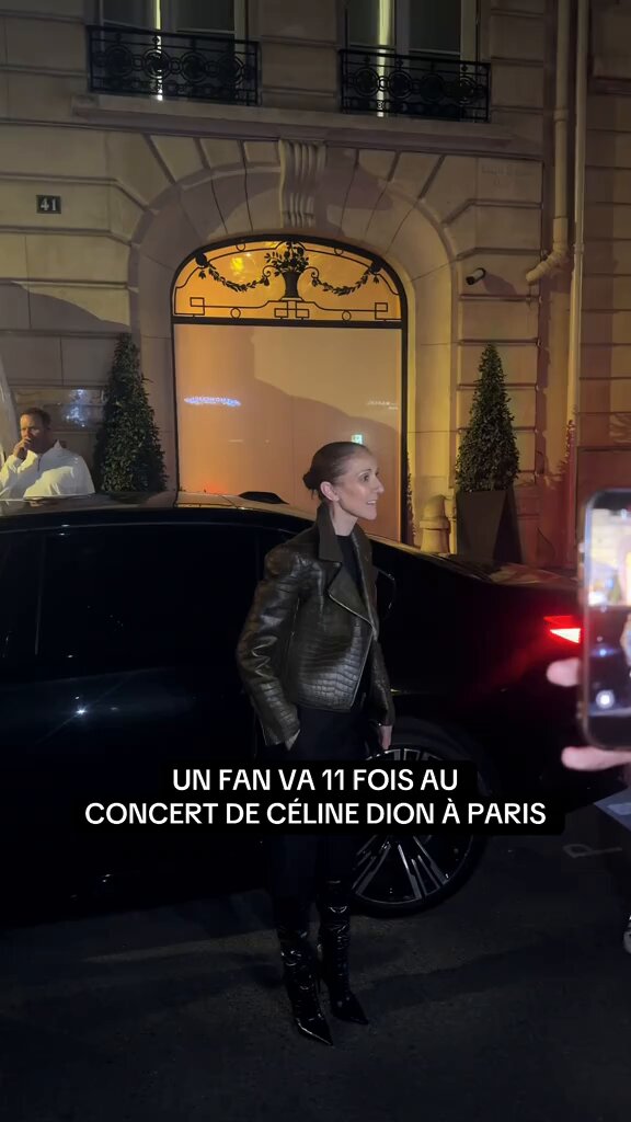 Céline Dion a fait une apparition publique à Paris cette nuit et a échangé avec ses fans. Elle a été totalement surprise en découvrant que certains fans vont assister à 11 dates de ses concerts. 😭 📹/ eventsforyouu TikTok