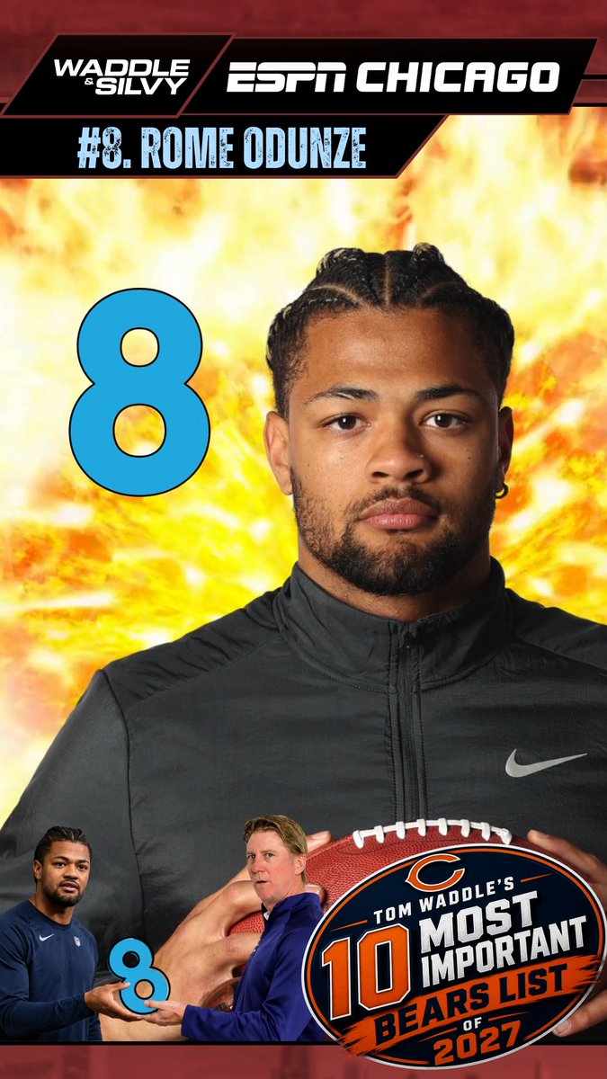 Waddle's 8th Most Important Bear of 2027: Rome Odunze!!! @waddleandsilvy @twaddle87 #Bears #DaBears #Chicago #NFL #Countdown