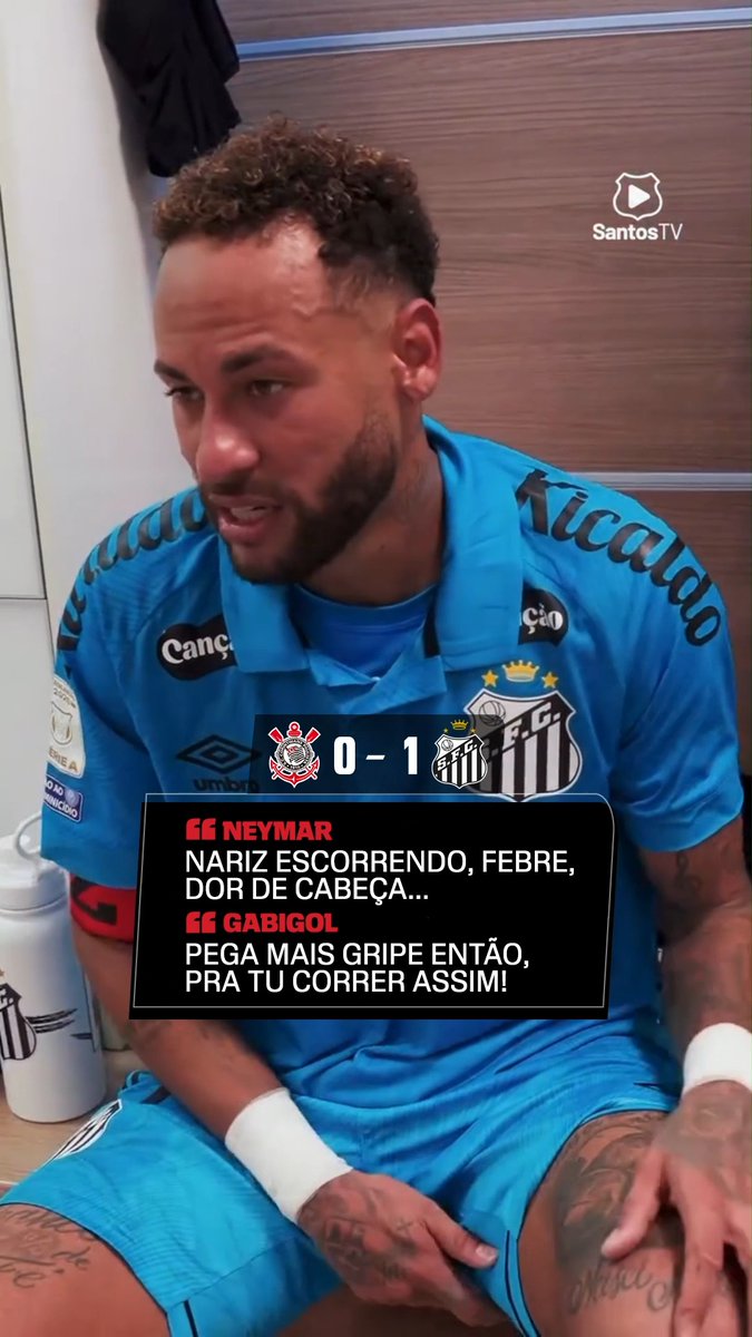 Pega essa resenha entre Neymar e Gabigol após a vitória do Santos por 1 a 0 sobre o Corinthians, fora de casa. Não dá com eles!!! 😂😂😂 🎥 Santos TV #FutebolNaESPN #Santos #Neymar #Gabigol
