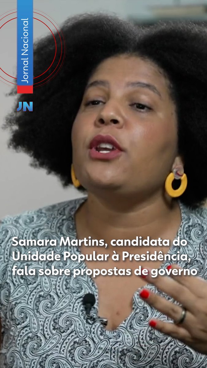 #Eleição2026 - Na semana passada, a TV Globo entrevistou os seis candidatos à Presidência da República mais bem colocados nas pesquisas. A partir desta segunda-feira (31), o Jornal Nacional exibe entrevistas com os outros candidatos que também concorrem à presidência. Samara Martins, da Unidade Popular, falou sobre as suas propostas de governo. Veja mais no #g1. #notícias #samaramartins #unidadepopular