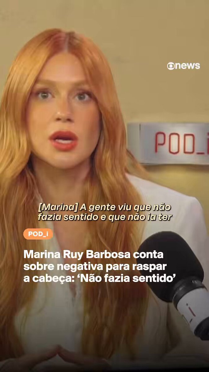 a marina ruy barbosa basicamente dizendo que amor a vida virou uma farofa e não fazia sentido a personagem raspar o cabelo pois não teria papel social nenhum, ela foi muito grandona de bancar isso aos 17 anos atitude total de DIVA