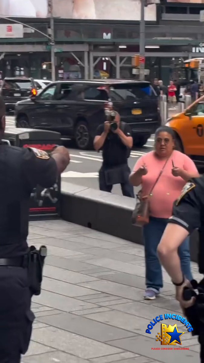 Knife-Wielding Woman Fatally Shot by NYPD After Stabbing Two People in Times Square NEW YORK, New York — August 31, 2026 — A woman armed with two knives stabbed two people in Times Square Monday afternoon, killing one, before New York City police officers fatally shot her after she advanced toward them, authorities said. The incident began at about 4:24 p.m. near West 41st Street and Seventh Avenue. NYPD Commissioner Jessica Tisch identified the woman as Pamela Cisneros, 49, of Queens. Police said she approached a 68-year-old man near the subway and stabbed him in the abdomen. She then moved north and stabbed a 32-year-old woman in the abdomen. The female victim was taken to Bellevue Hospital and later died. The male victim remained hospitalized in stable condition. Cisneros then continued toward an NYPD substation while carrying the knives. Officers spoke with her for about four minutes and repeatedly ordered her to drop the weapons, according to Tisch. Police said Cisneros refused and threatened officers. Multiple officers deployed Tasers, but they did not stop her. Two officers then fired their service weapons after Cisneros advanced toward them while holding the knives. Cisneros was struck and transported to Bellevue Hospital, where she was pronounced dead. Authorities said Cisneros had a documented history of mental-health-related incidents involving the NYPD in 2018 and 2019. #police #cops #crime #policia #polizei #crimeNews