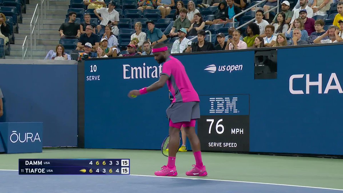 Frances Tiafoe still showing the speed in the fifth set!