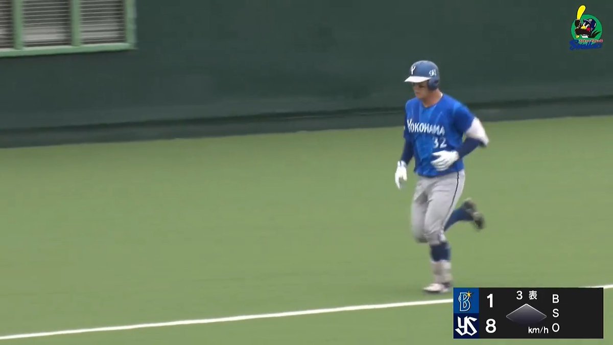 打球が伸びた フェンス向こうの看板に直撃 益子京右 ファーム第2号ホームラン ⚾️ヤクルト×DeNA（ファーム） #イージースポーツ #baystars #だったらDAZN