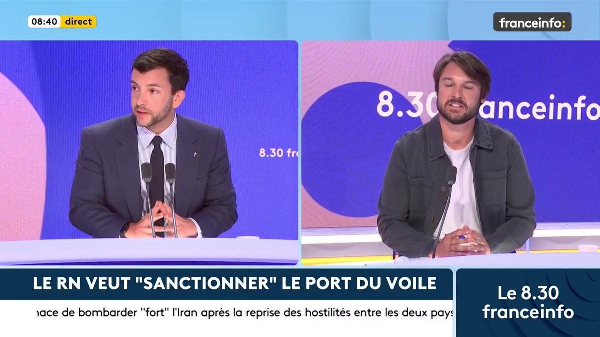 🔴 Sanction du port du voile par le RN ? ➡️ "Il peut arriver qu’on doive parfois abandonner un certain nombre de symboles ou de comportements parce qu’ils ont été accaparés par une idéologie qu’il faut combattre", selon Jean-Philippe Tanguy