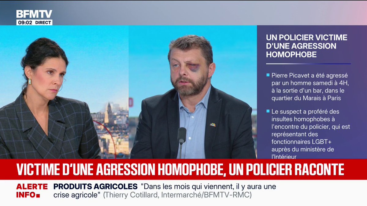 🗨️“Je vais te tuer” ➡️Pierre Picavet, représentant des fonctionnaires LGBT+ auprès du ministère de l’Intérieur, a été victime d’une agression homophobe