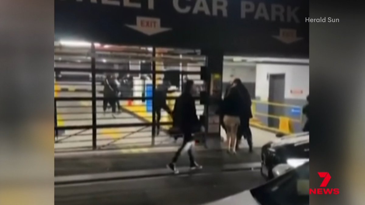 Chaotic scenes have unfolded in the CBD where more than a dozen people were involved in an all-in brawl.