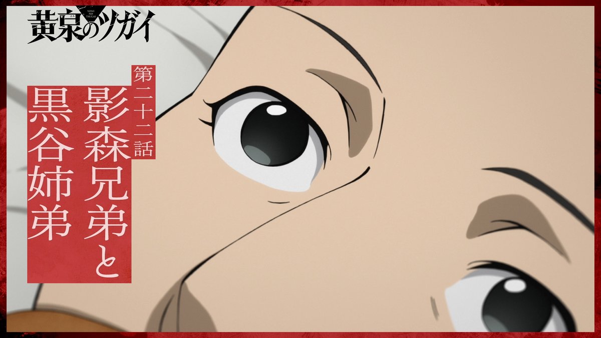 ◈♢━━━━━━♢◈ #黄泉のツガイ 次回予告 ◈♢━━━━━━♢◈ 第二十二話 影森兄弟と黒谷姉弟 ▼9月5日(土) 23:30 - TOKYO MXほかにて放送開始 24:00 - 各配信サイトで配信開始 #ヨミツガ