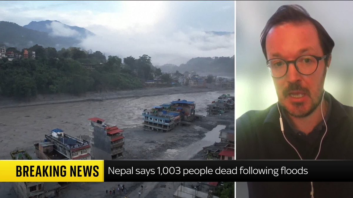 BREAKING: At least 1,003 people have died following the devastating floods in Nepal. The head of emergencies for the British Red Cross says the environment is making the ongoing rescue response 'very difficult'. Read more: