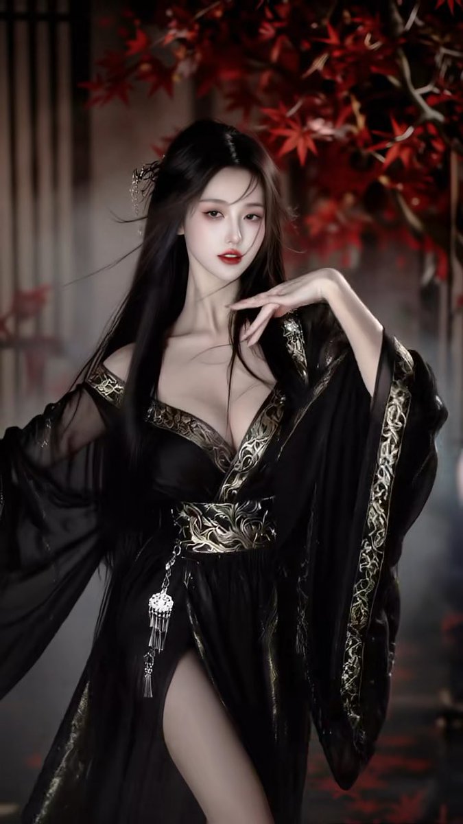 黑色妖姬 🖤🥀 一袭黑色入场，危险又漂亮，让人移不开眼✨