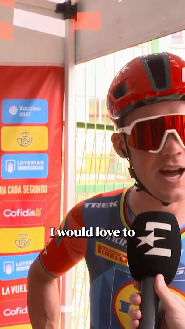 Rivals with respect 🫡 Mads Pedersen and Wout van Aert discuss their form and jersey prospects at La Vuelta ahead of Stage 10 👀💪