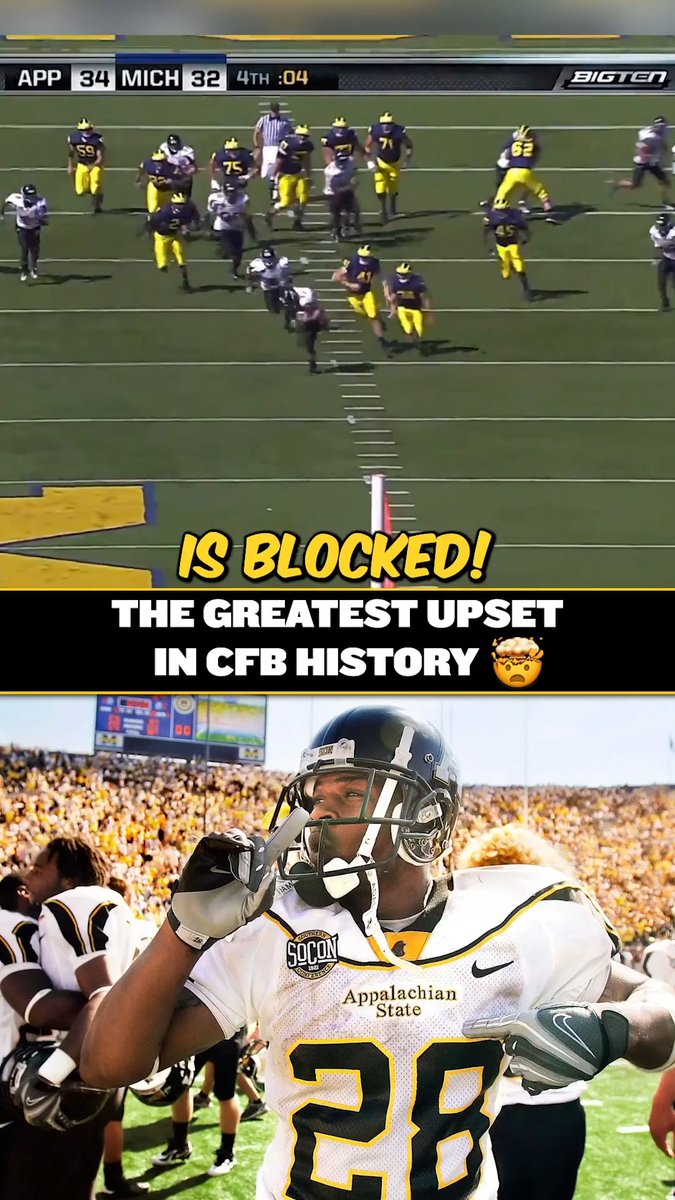 "ONE OF THE GREATEST UPSETS IN SPORTS HISTORY!" 19 years ago today, Appalachian State STUNNED Michigan at the Big House 😱