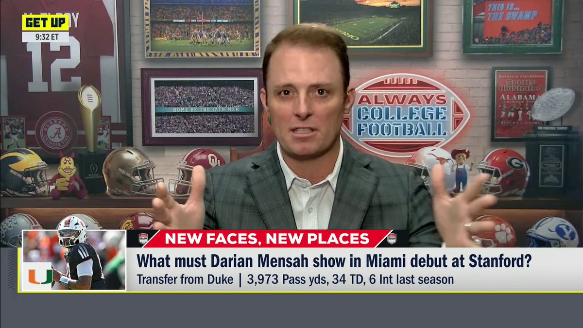 โI love this young man!โ Greg McElroy sees Darian Mensah as a mix of Cam Ward and Carson Beck for Miami this season ๐